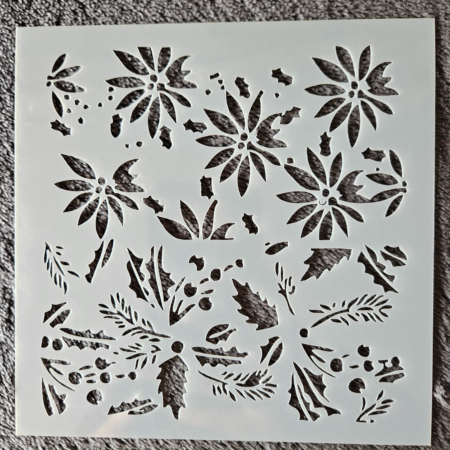 Hobby stencil Kerst -  Kerstbloemen- 13 x 13