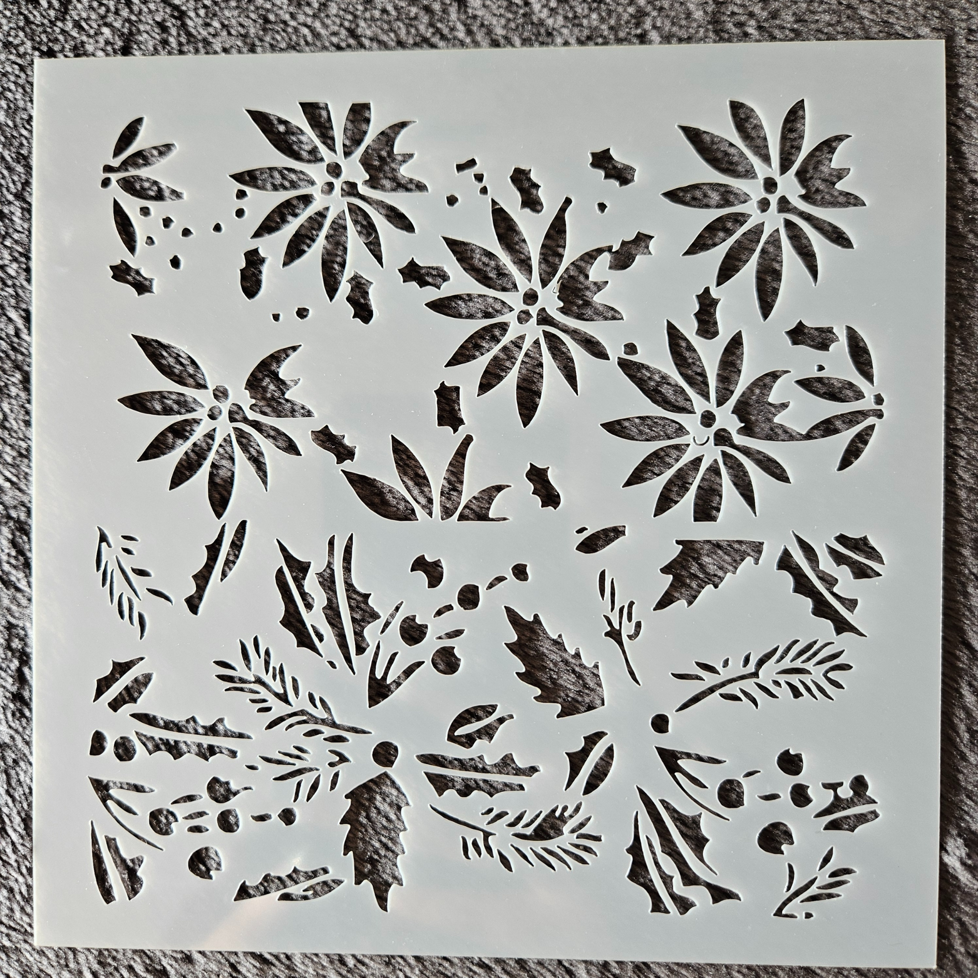 Hobby stencil Kerst -  Kerstbloemen- 13 x 13