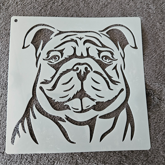Hobby stencil - Hond - Engelse Bulldog - 20 x 20 cm