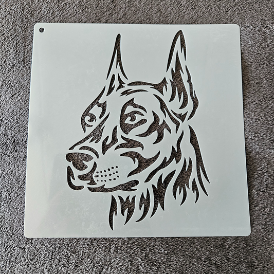 Hobby stencil - Hond - Dobermann - 20 x 20 cm