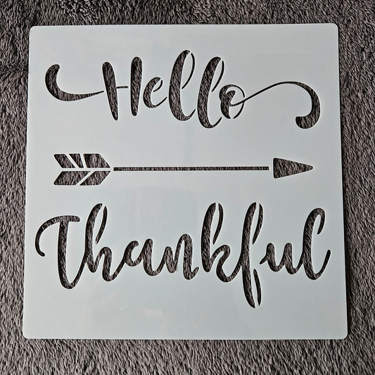 Hobby stencil - Hello thankful - 20 x 20 cm