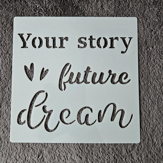 Hobby stencil - Your story future dream - 20 x 20 cm