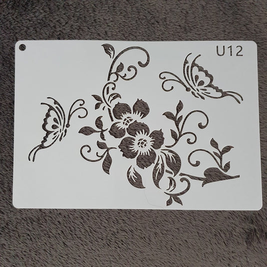 Hobby stencil Vlinders op struik - A5