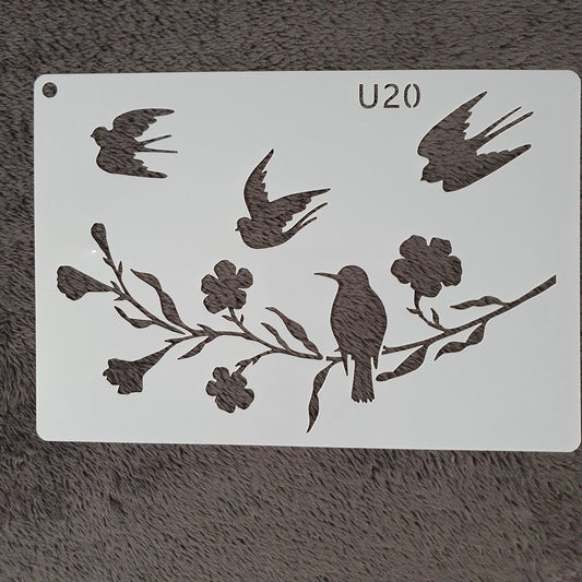 Hobby stencil Vogels - A5