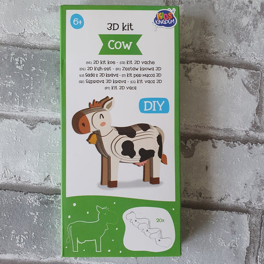 Diy kit voor het maken van een 3d koe