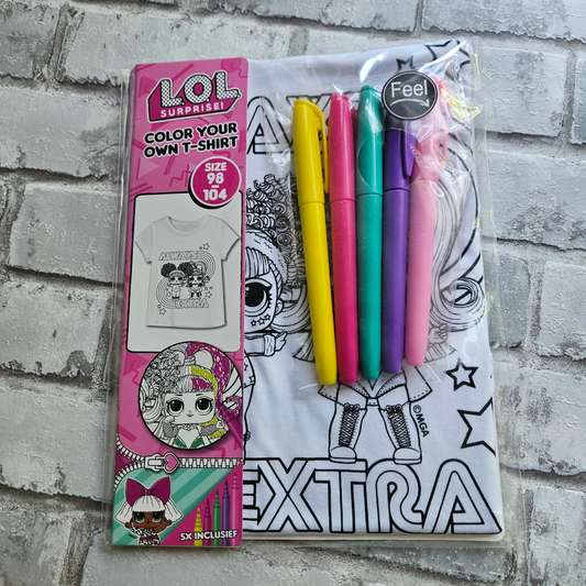 Kleur je eigen T-shirt - Always Extra- Maat 98 - 104