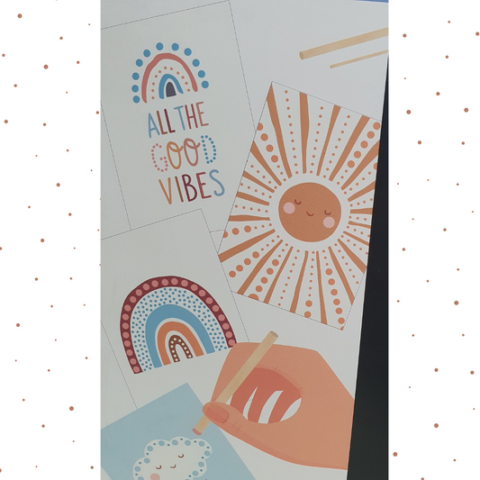 Dotting art - 4 Kaarten - Good vibes