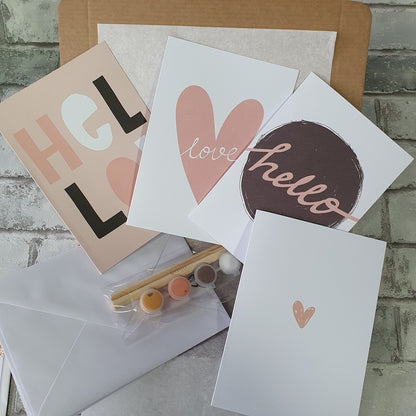 Dotting art - 4 Kaarten - Hello