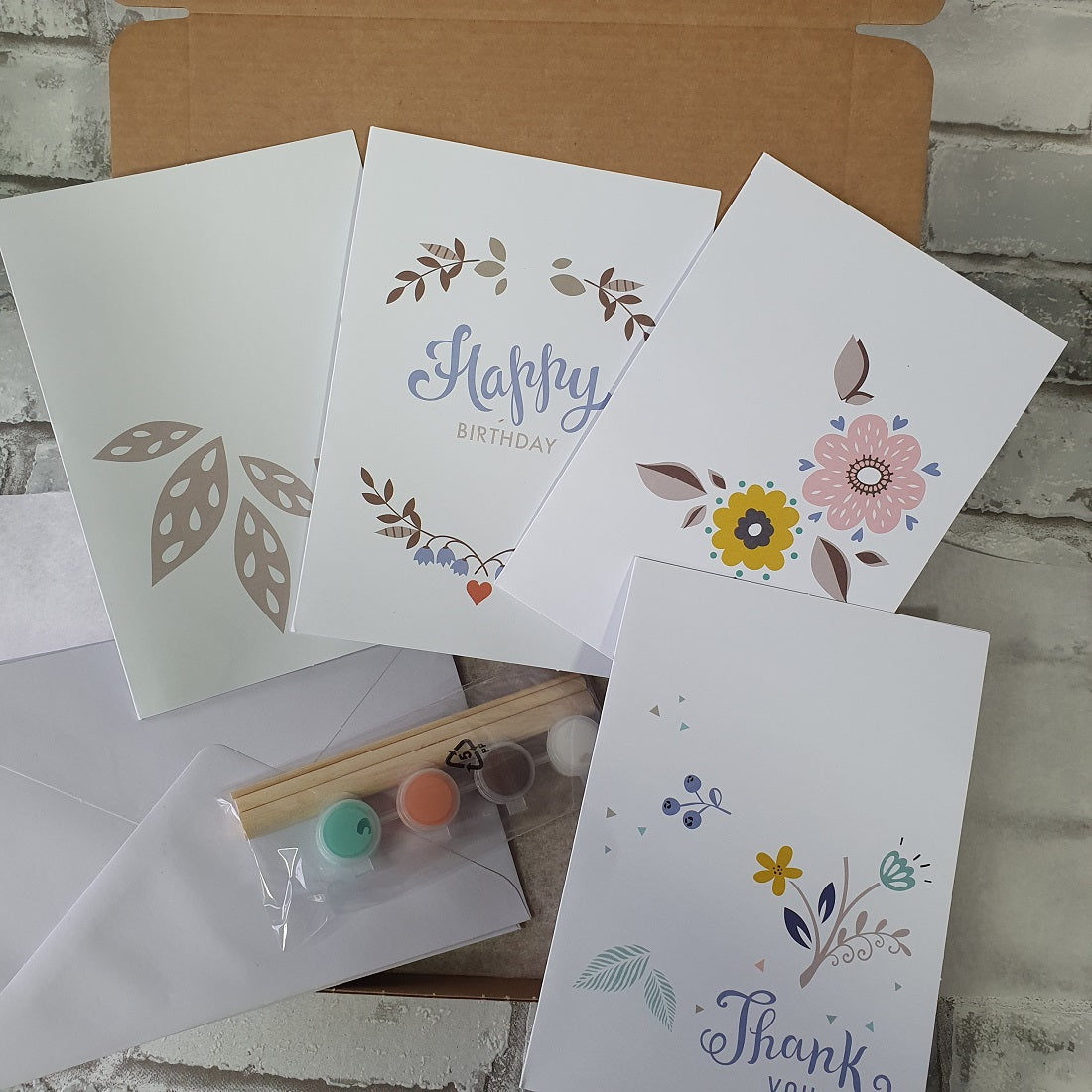 Dotting art - 4 Kaarten - Bloemen