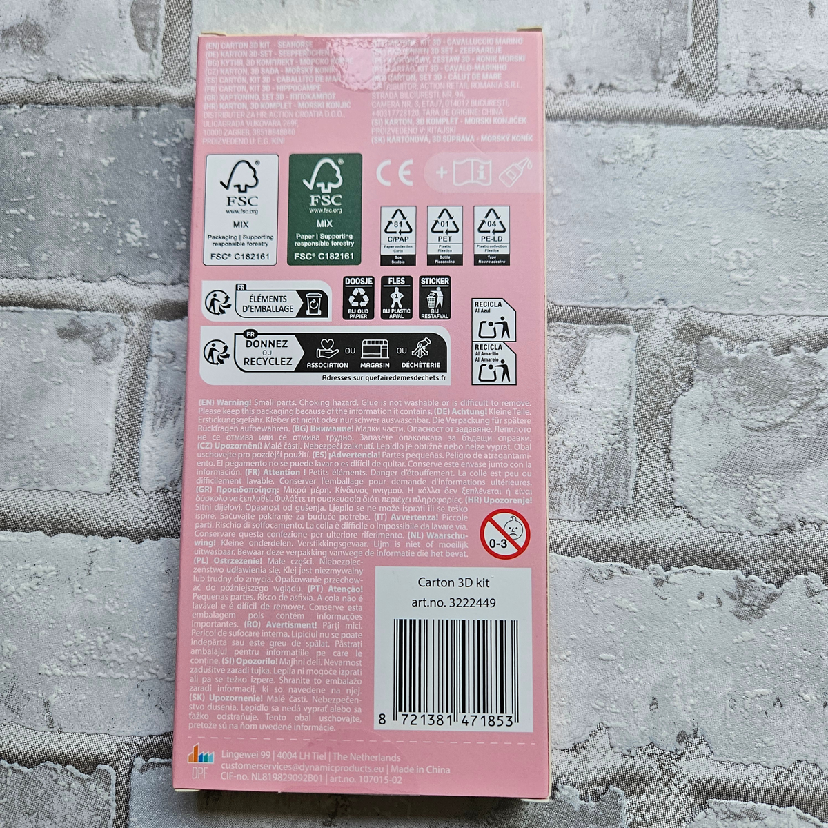 Karton 3D kit - Zeepaardje