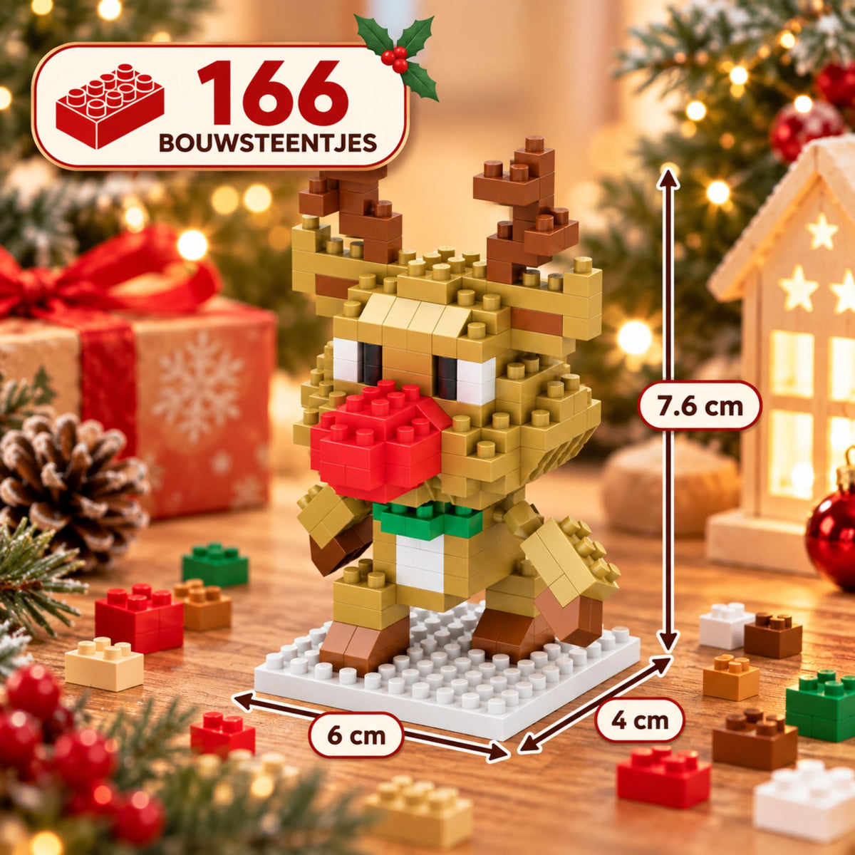 Nano blocks - Rendier - 166 bouwblokjes