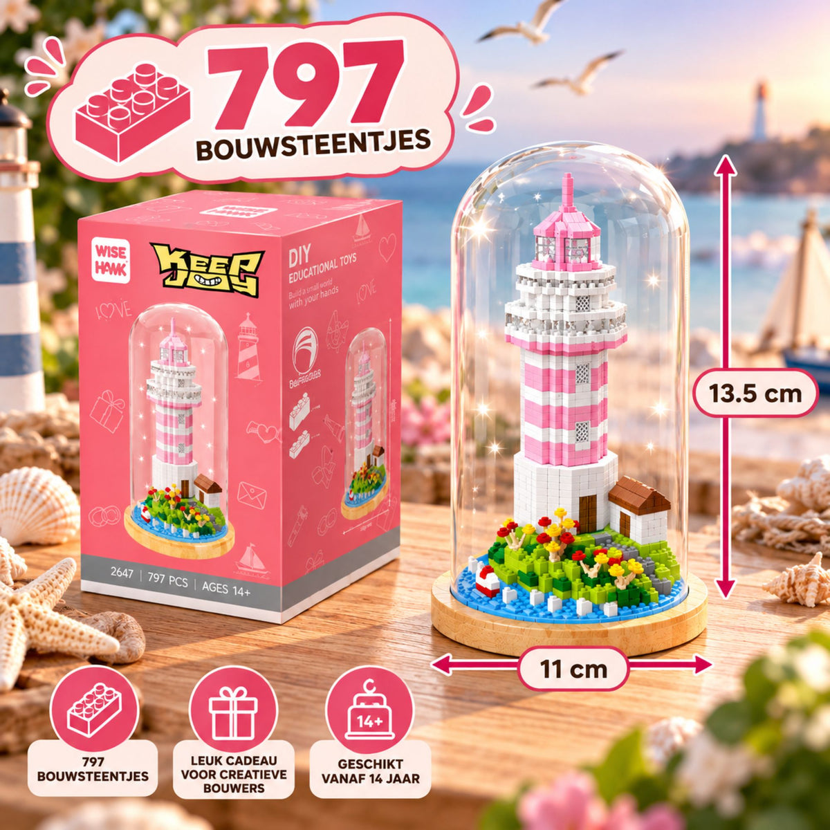 Nano blocks - Vuurtoren in stolp - 797 bouwblokjes