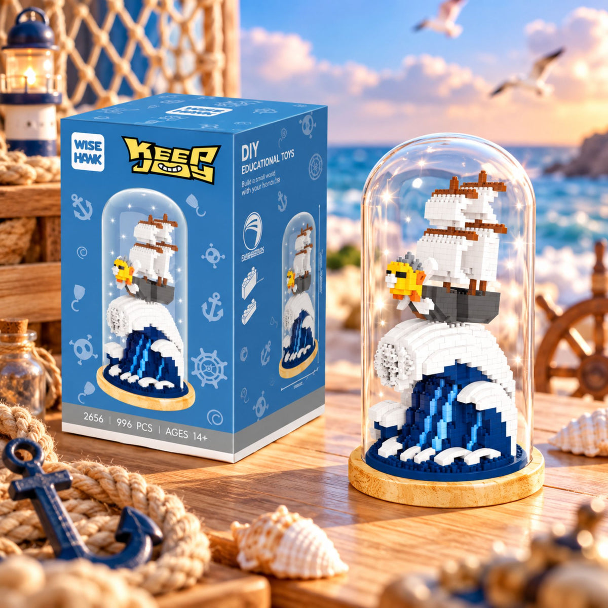 Nano blocks - Schip in stolp - 996 bouwblokjes