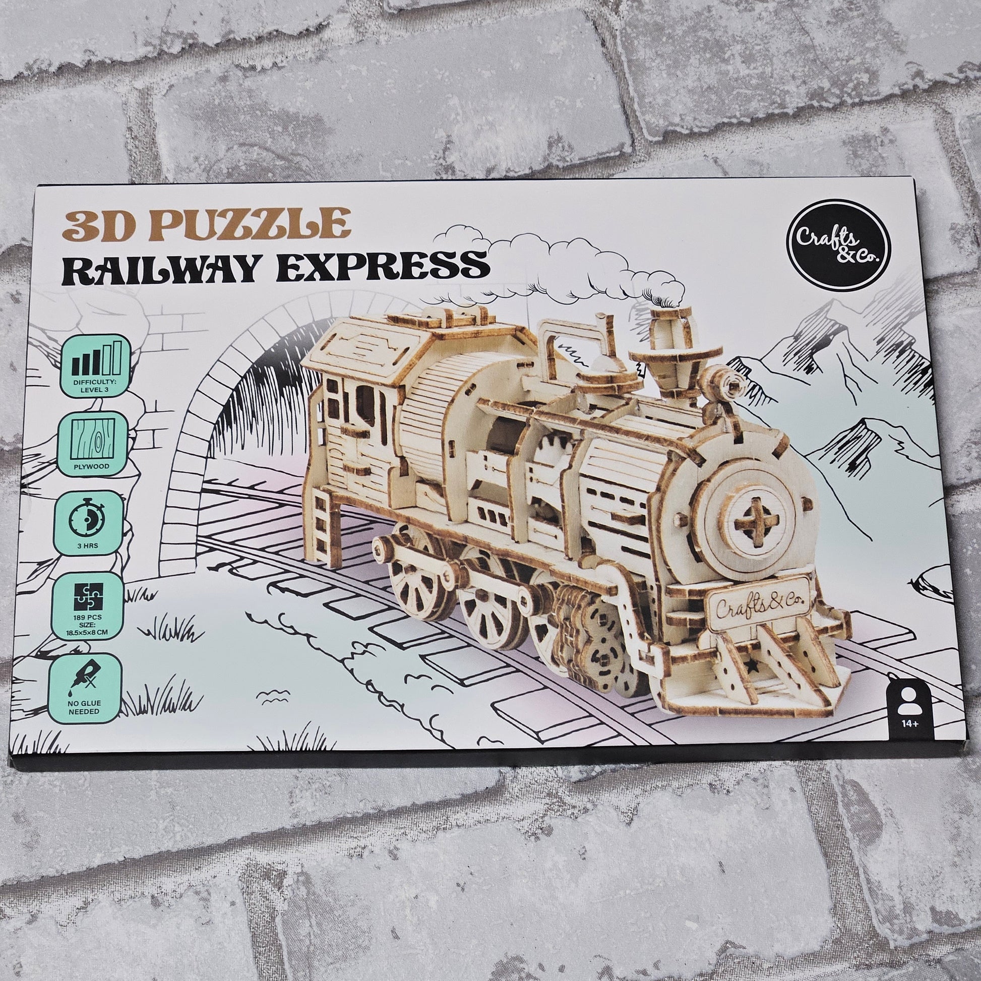 3D Houten Puzzel, Railway express, 189 stukjes