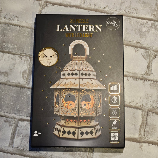 3D Houten Puzzel, Lantaarn met led licht, 167 stukjes