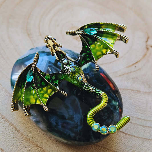 Broche - Groene draak - Boeklovers