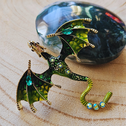 Broche - Groene draak - Boeklovers