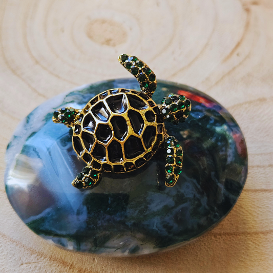 Broche - Groene schildpad