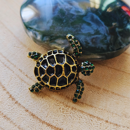 Broche - Groene schildpad