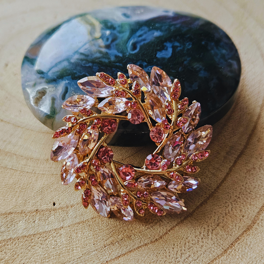 Broche - Krans roze
