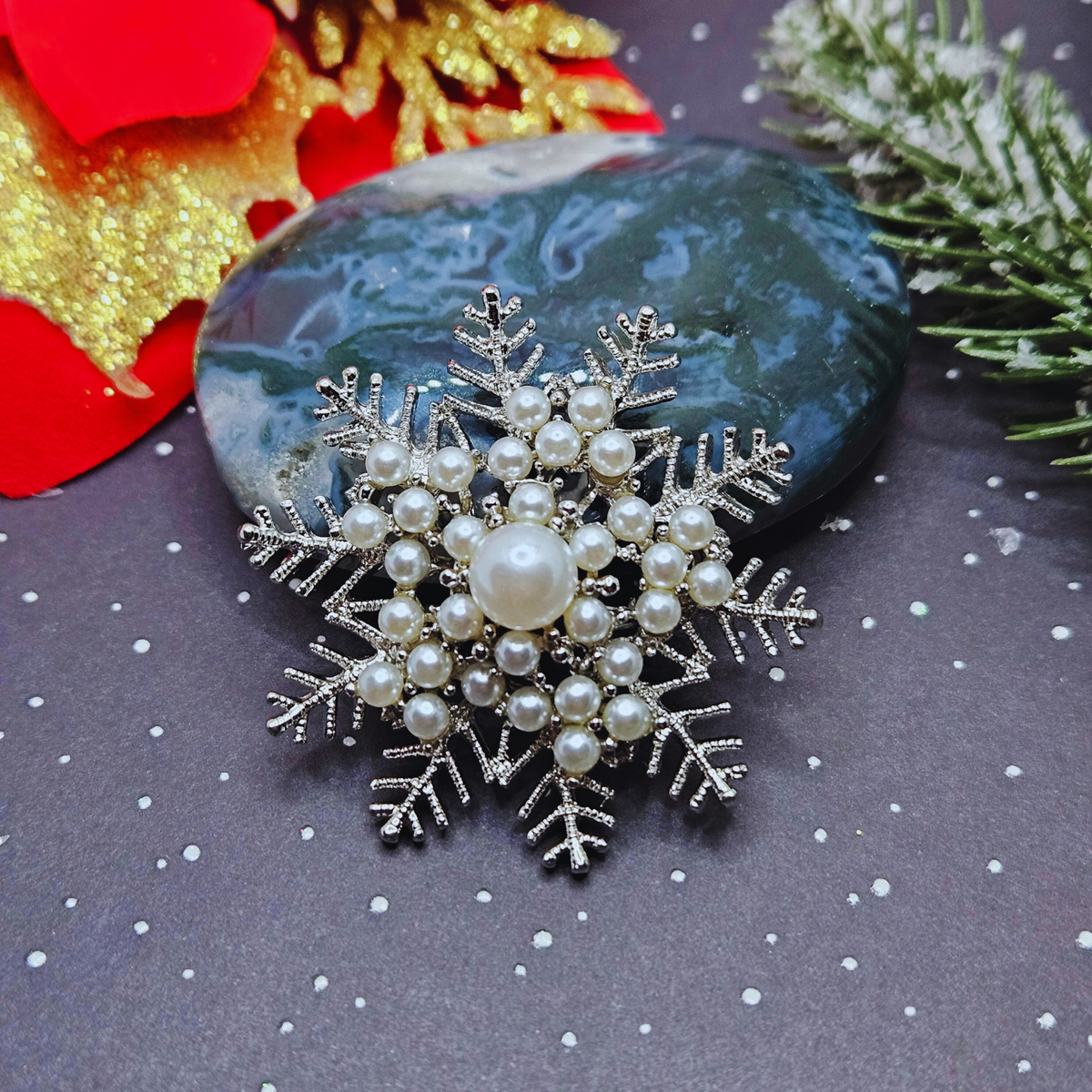 Broche - Sneeuwvlok - zilver