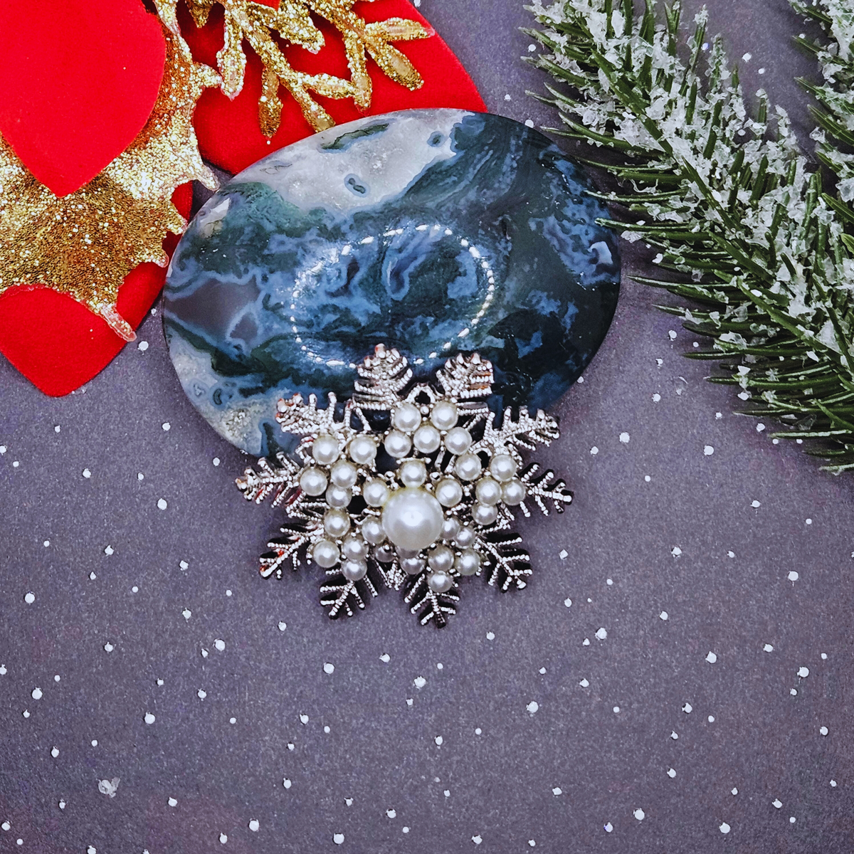 Broche - Sneeuwvlok - zilver