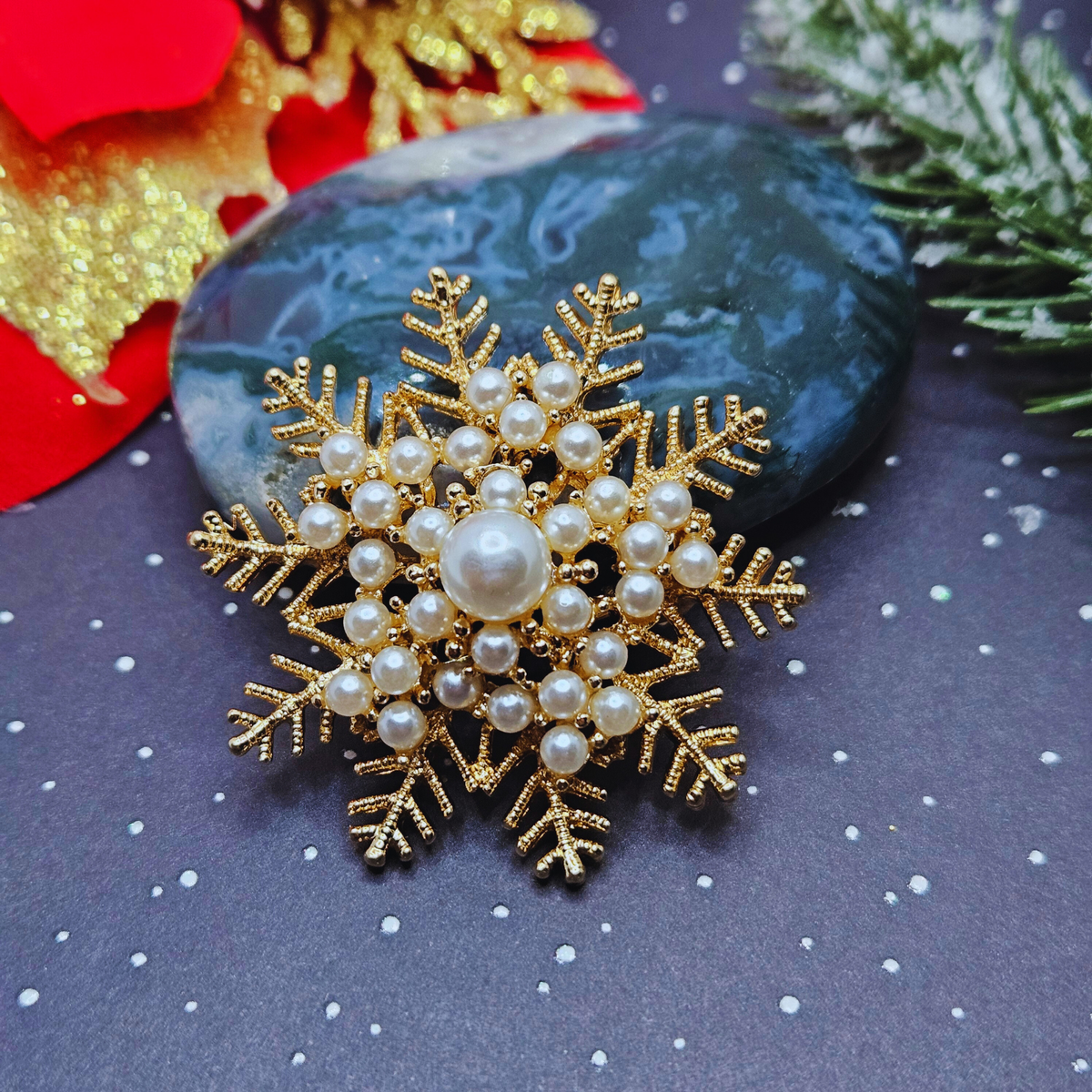 Broche - Sneeuwvlok - goud