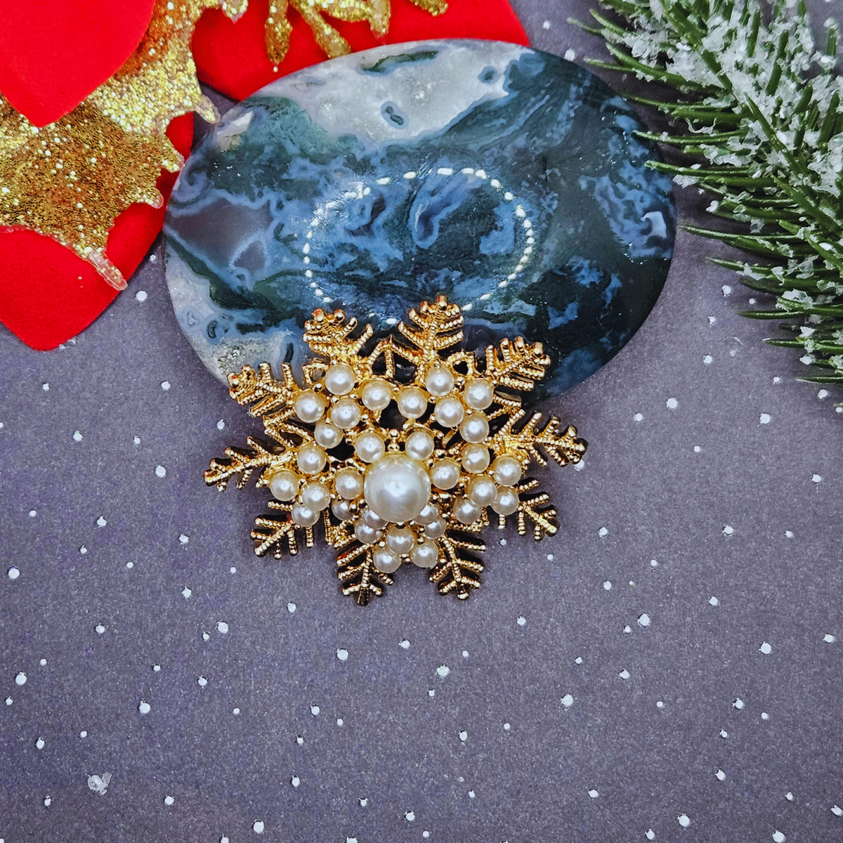 Broche - Sneeuwvlok - goud