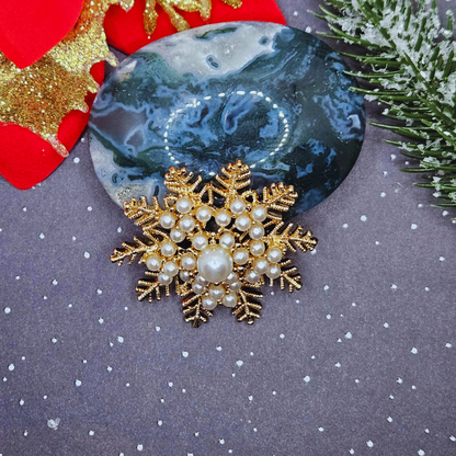 Broche - Sneeuwvlok - goud