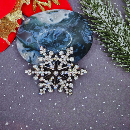 Broche - Sneeuwvlok met ster - zilver