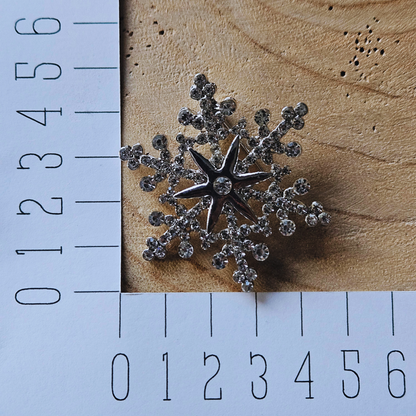 Broche - Sneeuwvlok met ster - zilver