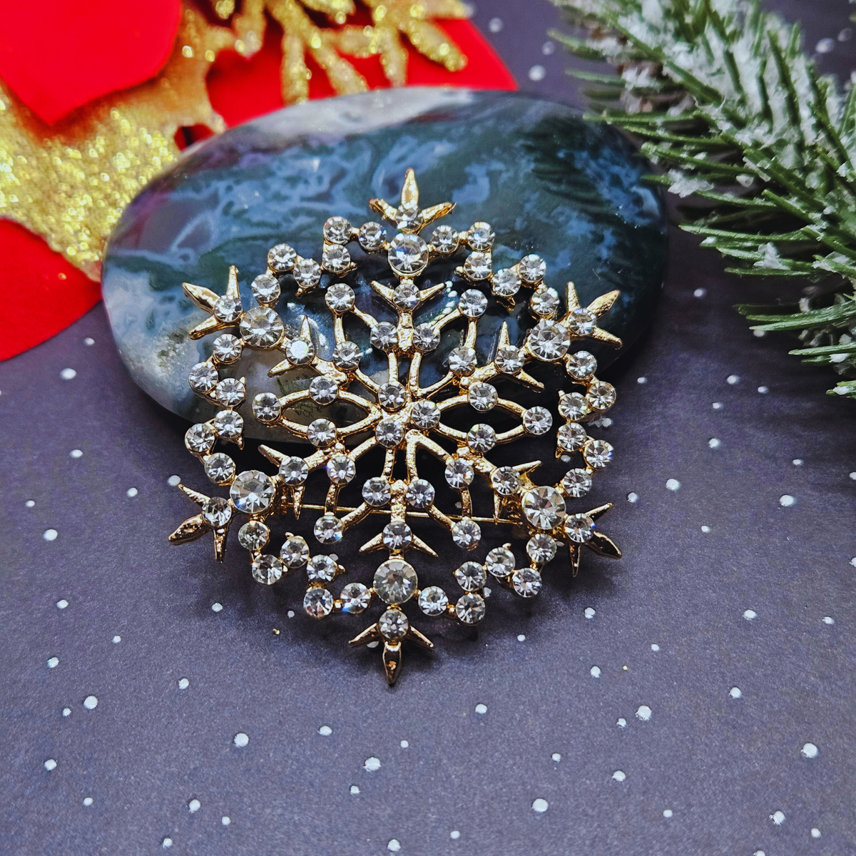 Broche - Sneeuwvlok - goud