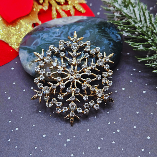 Broche - Sneeuwvlok - goud