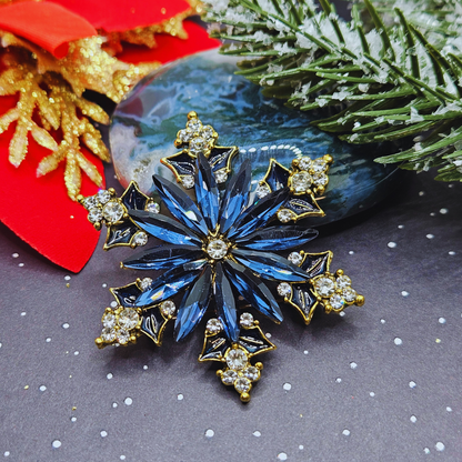 Broche - Sneeuwvlok - blauw