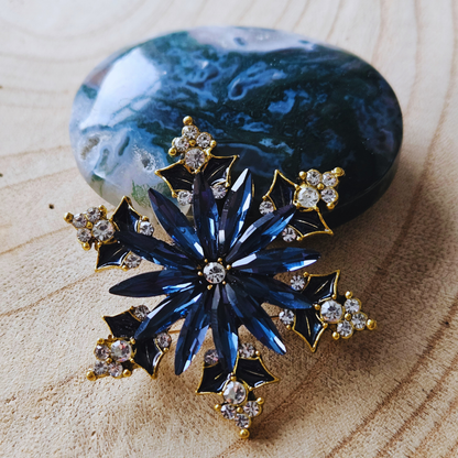 Broche - Sneeuwvlok - blauw
