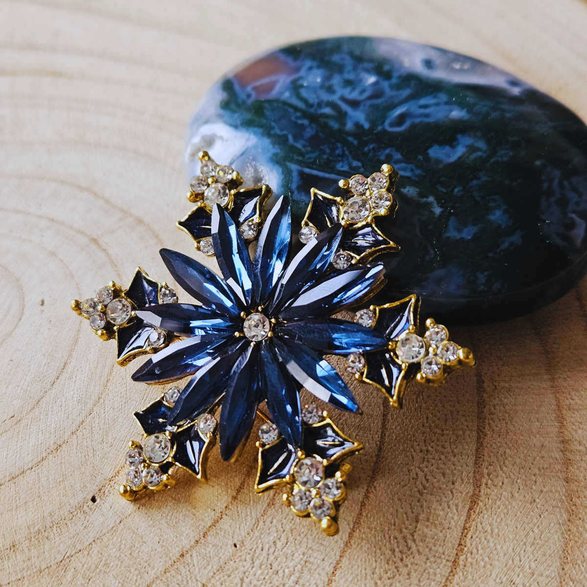 Broche - Sneeuwvlok - blauw