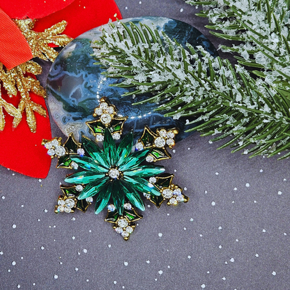 Broche - Sneeuwvlok - groen