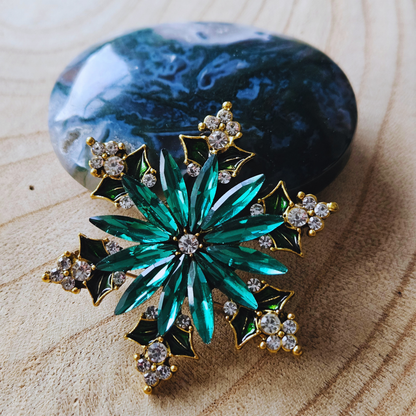 Broche - Sneeuwvlok - groen