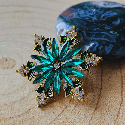 Broche - Sneeuwvlok - groen