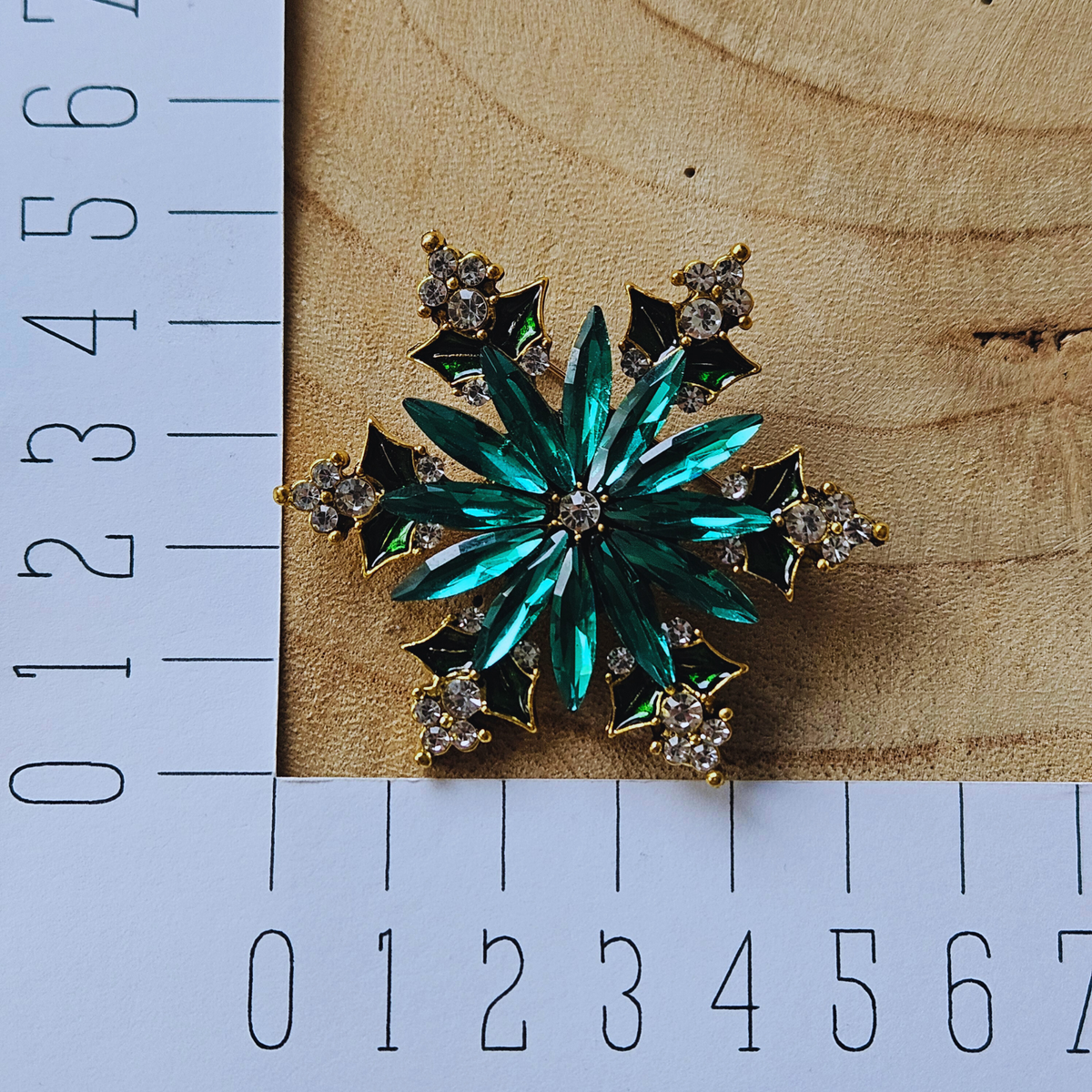 Broche - Sneeuwvlok - groen