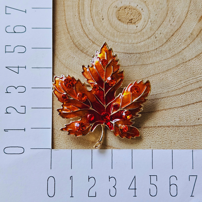 Broche - Blad - oranje