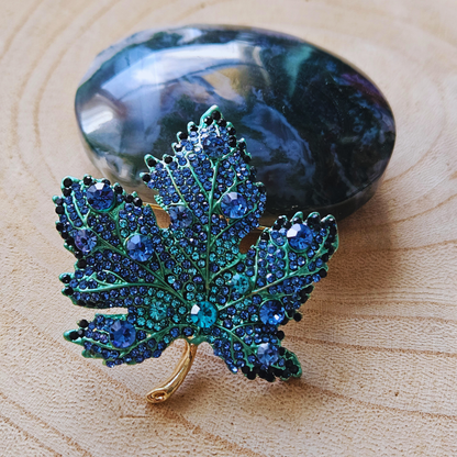 Broche - Blad - blauw