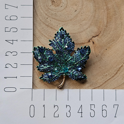 Broche - Blad - blauw
