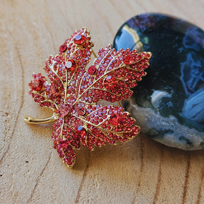 Broche - Blad - roze