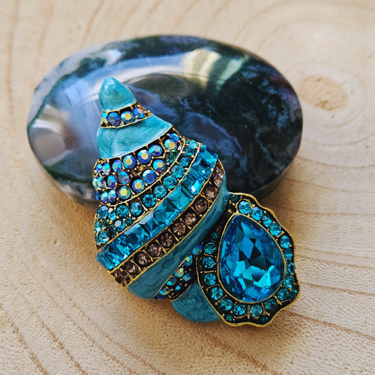 Broche - Blauwe schelp