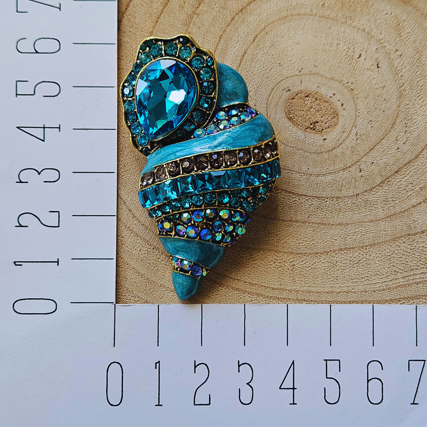 Broche - Blauwe schelp
