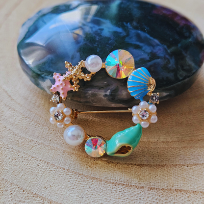 Broche - Schelpen krans