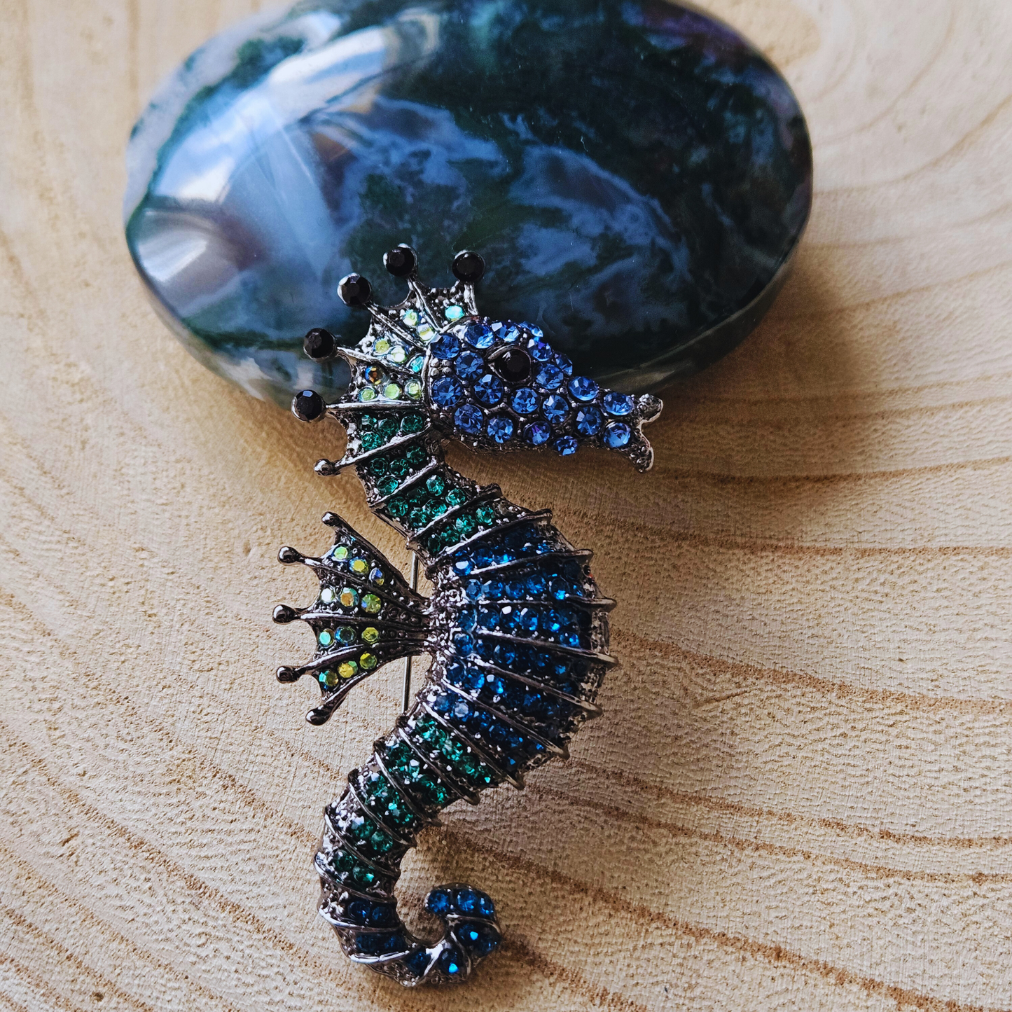 Broche - Zeepaardje blauw