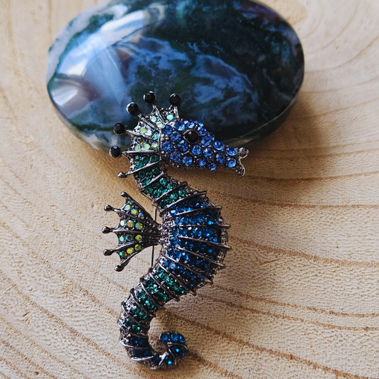Broche - Zeepaardje blauw