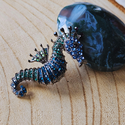 Broche - Zeepaardje blauw